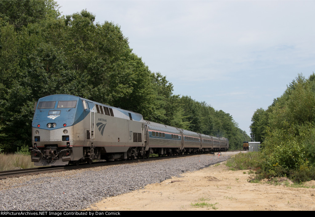 AMTK 97 Trails Amtrak 683 at Wells